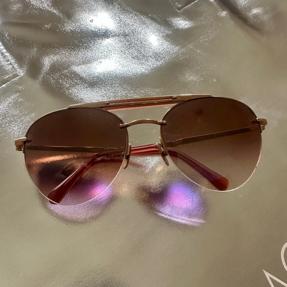 Mr.Leight Rose Gold Rodeo SL Aviator Sunglasses